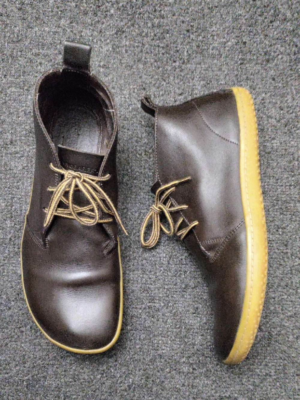 Vivo barefoot Dark Brown Ankle Booties with Gum Sole